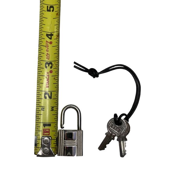 Hermès Palladium Plated Padlock and Keys Set No.110 Authentic Bag Lock Accessory - Picture 9 of 10